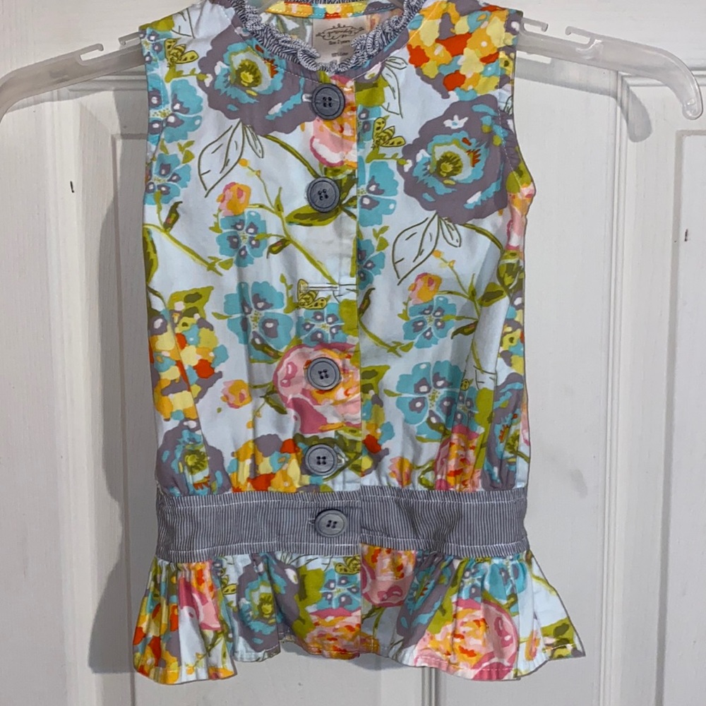 Adorable Shirt Vest Blouse Persnickety sz 2 VGUC